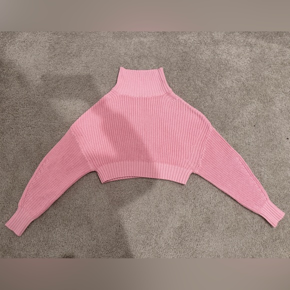 NWT Banana republic Janie cropped sweater pink turtleneck spring size Medium - Picture 4 of 10